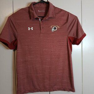 Under Armour Washington Redskins NFL Large Polo Burgandy Shirt (0309A4)